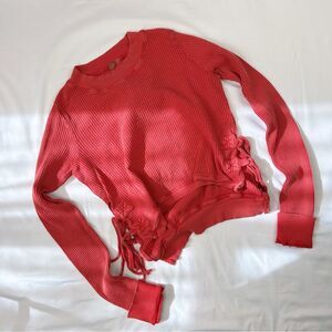 free people | size s | red waffle knit sweater